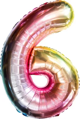 Produktbild von Oblique Unique 1x Folien Luftballon mit Zahl 6 Kinder Geburtstag Jubiläum Party Deko Ballon bunt