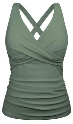 Productafbeelding van Firpearl dames tankini top met beugels, draaibaar V-hals, badpakken voor grotere maten