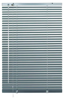 Produktbild von Aluminium-Jalousie zum Klemmen, Silber-Blau, 70 x 130 cm, Verstellbarer Sichtschutz mit 25 mm Lamellen ohne Bohren