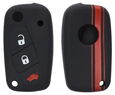 Produktbild von kwmobile Schlüsselhülle für Fiat Lancia 3-Tasten Autoschlüssel Hülle - Autoschlüssel Schlüssel Hülle aus Silikon - Schlüsselschutz Gehäuse in Rot