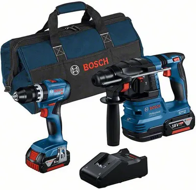 Produktbild von Combo Kit 2-tlg. 18V: GSB 18V-45 + GBH 18V-22 + 2 x Akku 4.0Ah, Schnellladegerät