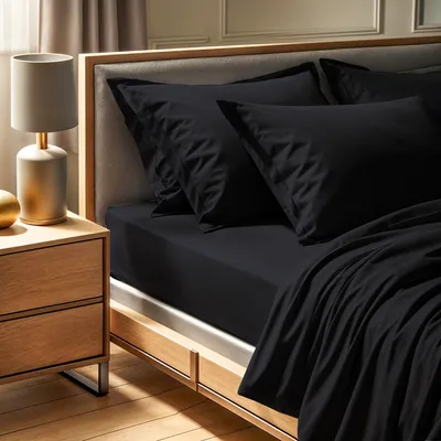 Produktbild von L'Essentiel Linge de Maison, Tonne Grise - 91, Ranforce Einzel-Spannbettlaken (DE), 100 % BAUMWOLLE RANFORCE, Schwarz,  100 x 200+30 cm