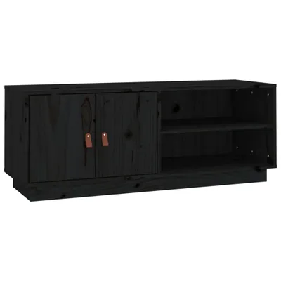 Produktbild von TV-Schrank Schwarz 105x34x40 cm Massivholz Kiefer