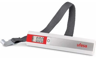Immagine prodotto di Bilancia per bagagli Ufesa BV0505, 50 kg, Display LCD, Spegnimento automatico, Bianco/Rosso
