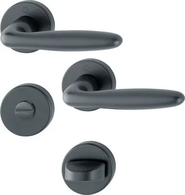 Produktbild von Rosettengarnitur WC Hoppe 11861678 Verona 1510/42KV/42KVS schwarz pulverbeschichtet