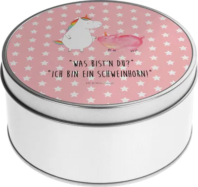 Produktbild von Mr. & Mrs. Panda Dose Einhorn Schwein - Rot Pastell - Geschenk, Unicorn, Schweinchen, Kaffeedose, Einhörner, Vorratsbehälter, keksdosen, Aufbewahrungsdose, Freundin