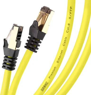 Produktbild von Duronic CAT8 YW 5 m Ethernet Netzwerkkabel | S/FTP Ethernet-Netzwerkkabel | Superschneller Patch-Ethernet-Kabel | Bis zu 2 GHz / 2000 MHz | RJ45-Anschlüsse | 40 Gigabit Datenübertragung