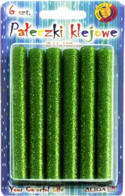 Produktbild von Klebepistole 11mmx10cm 6 Stück grün glitter Aliga