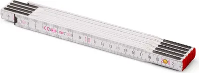 Produktbild von Zollstock Metrie Perfekt 10 - 2m weiß, Beschläge schwarz