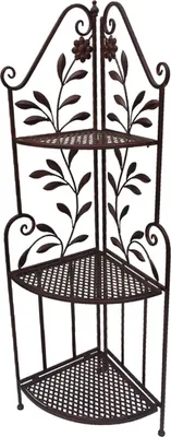 Produktbild von LEX Eckregal mit 3 Etagen 49 x 35 x 126 cm, Antik Braun