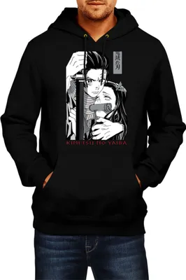 Immagine prodotto di Felpa con cappuccio da uomo Demon Anime Slayer Tanjiro Nezuko Kamado 003, Man S , Noir