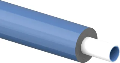 Produktbild von UPONOR MLC Rohr, weiß, vorgedämmt, WLS040, S13, BL-S2-D0, 25x2,5, blau, Bund mit 50m, 1 Stk.