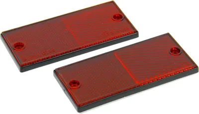 Imagen del producto de Reflector rojo, autoadhesivo, 2 unidades, 106 x 50 mm, para bicicleta y automóvil