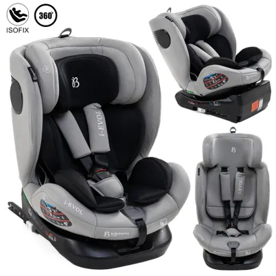 Image de Bebelissimo - EVOL - Siège enfant 40-150 cm - 360° - RWF/FWF - ISOFIX - TOP TETHER - Harnais 5 points - Appuie-tête réglable - light gray