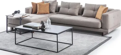 Produktbild von Beiges Wohnzimmer Designer Sofa r Couchtisch Textilhocker