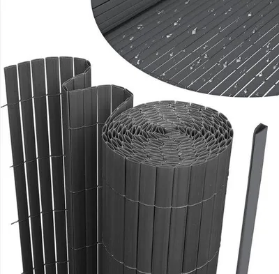 Produktbild von Famanu Balkonschirm PVC Windschutz - Grau 160x500cm