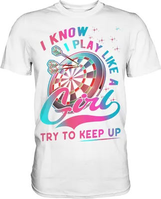Produktbild von Dart Mädchen Dartscheibe 180 Darts T-Shirt – White / S