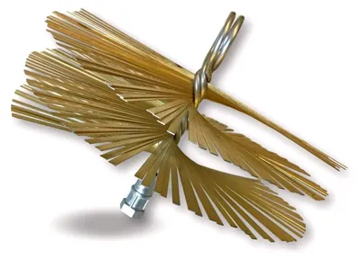 Produktbild von Schornsteinbürste, rund - Ø 200 mm - Aus flachem Stahl - Mit Gewinde M12 - Für gemauerte Schornsteine