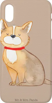Produktbild von Mr. & Mrs. Panda Iphone 10 Handyhülle Hund Glück - Hundeglück - Geschenk, X, Sprüche, Handy, Herz, Corgie, Spruch, Cover, Hülle, Niedlich