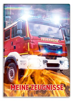 Produktbild von Urkundenmappe mit DIN-Motiv, A4-Dokumentenmappe für Kinder, Jugendliche, Schülerinnen, Mädchen (Feuerwehr)