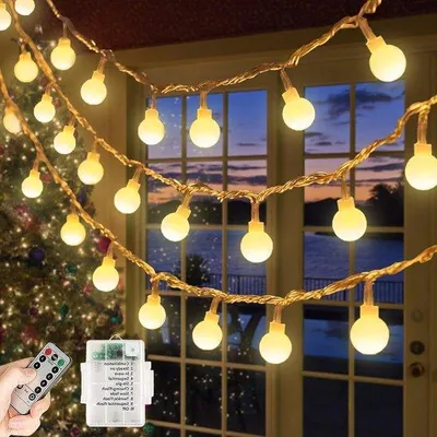 Immagine prodotto di Ghirlanda luminosa a LED, 40 LED, 5 m, effetto candela, 8 modalità, telecomando, impermeabile, decorazione per balcone e giardino