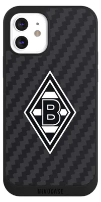Produktbild von NIVOCASE Handyhülle für Apple iPhone 12 Hülle NIVOpure Case Schwarz Borussia Mönchengladbach Carbon Gladbach