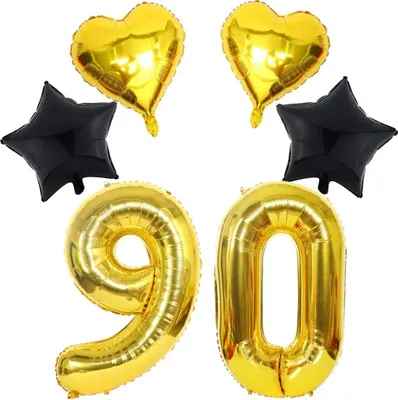 Produktbild von Geburtstagsballons 90 Grosse Zahlen Gold