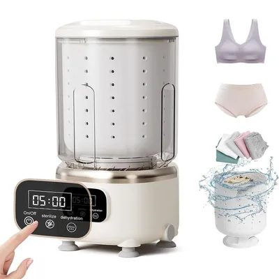 Produktbild von Kabellos Waschmaschine,Mini Waschmaschine,2L Tragbarer USB-Waschbecher mit Schleudern, UV-Blaulicht-Sterilisation,für Unterwäsche & Socken