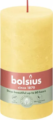 Obrázok produktu pre Bolsius stĺpiková sviečka slnečná žltá 20 cm Ø 6,8 cm