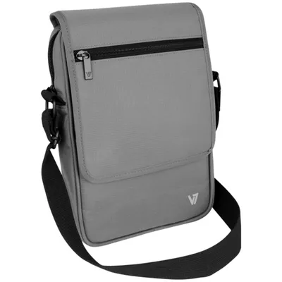 Produktbild von V7 Premium Messenger Tasche / Tragetasche 25,4 cm (8.1 Zoll) für alle Apple iPad Mini + alle Tablets bis 8,1 Zoll (grau)