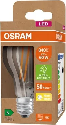 Image de Led Standard Clair Filament 4w E27 Blanc Chaud - Osram