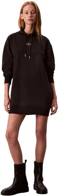Produktbild von Calvin Klein Damen Hoodie Kleid Premium Terry Lang, Schwarz (Black), XS