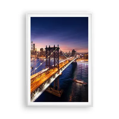 Produktbild von Gerahmtes Poster - Weißer Rahmen - Usa amerika new york manhattan - 70x100 cm - Wand Bild - Wanddeko - Wandbilder - Wandposter - Bilderrahmen - Bilder - Kunstdruck - Wandbild - P2WPA70x100-2820