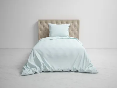 Zdjęcie produktu dla Komplet pościeli Heckettlane w kolorze niebieskim - 135x200 cm + 1 poszewka na poduszkę 80x80 cm - wykonany w 100% z satyny bawełnianej