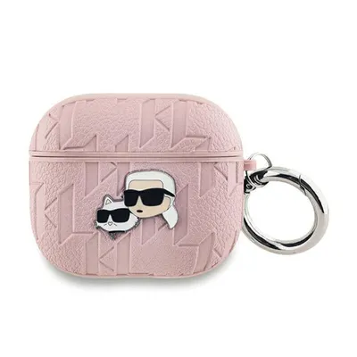 Produktbild von Karl Lagerfeld Monogram Karl & Choupette Head - AirPods 3 Case (pink)