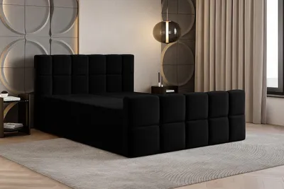 Produktbild von Boxbett Coriano II 180 cm 200 cm Boxspringbett Coriano II Schwarz 120x200 cm, Einzelbett, komfortabel und langlebig