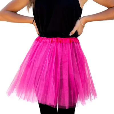 Produktbild von Oblique Unique Tutu Tütü Damen Rock pink Tüllrock Unterrock Kostüm Accessoire Fasching Karneval 60 cm - 116 cm