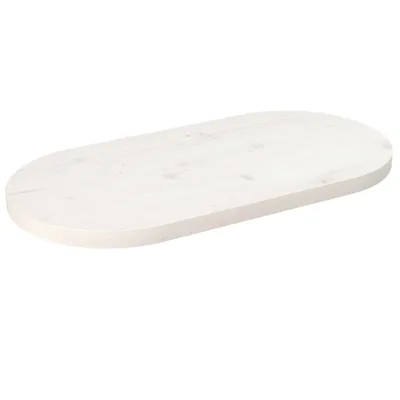 Produktbild von The Living Store Tischplatte Weiß 70x35x2,5 cm Massivholz Kiefer Oval