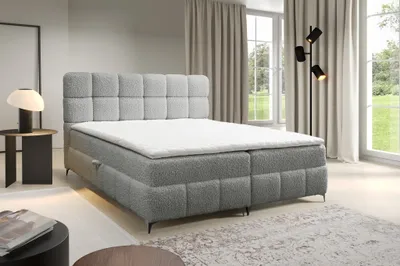 Produktbild von Boxspringbett Bett Schlafzimmerbett SOPHIE 200x200cm Stoff Rolf Hellgrau