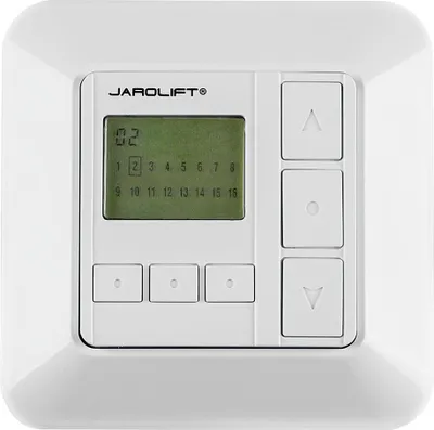 Produktbild von Jarolift Funk-Wandsender TDRC, 16-Kanal TDRC 16W Funksteuerung für Rollläden & Markisen, kompatibel mit TDEF Funkmotoren & TDRR Empfängern, 433 MHz Rolling Code, inkl. Rahmen & Magnethalterung