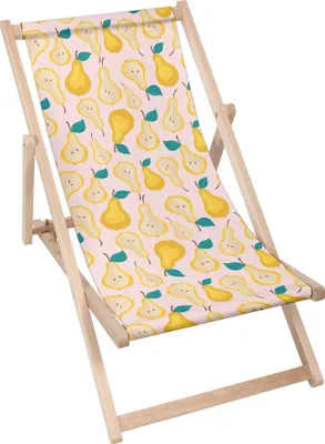 Zdjęcie produktu dla Dreamroots Składany drewniany leżak, drewno bukowe do 130 kg, składany leżak z 3-stopniową regulacją nachylenia oparcia, Sweet Pears