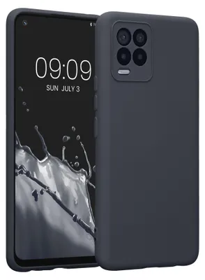Produktbild von kwmobile Slim Case kompatibel mit Realme 8 / 8 Pro Hülle - Handyhülle aus Silikon in Schwarz matt