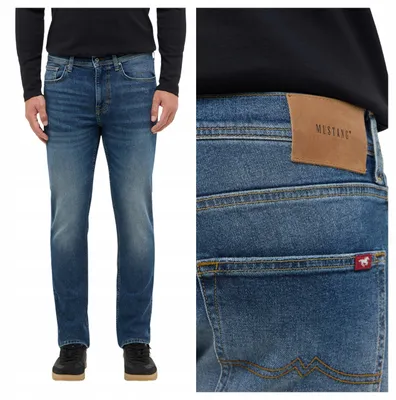Zdjęcie produktu dla Mustang | Slim fit, męskie jeansy w kolorze niebieskim, wykonane z denimu, rozmiar W32 L30