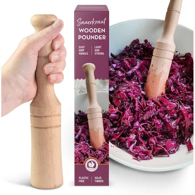 Holzstampfer 25,4 cm für Sauerkraut, Kimchi & Fleisch