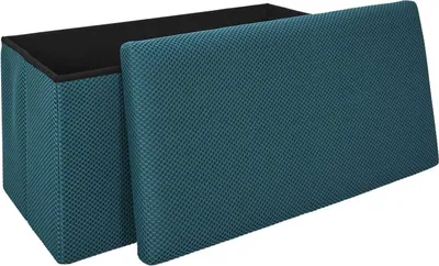 Image de HowHomely Pouf bleu tabouret 76 x 38 x 38 cm Puff