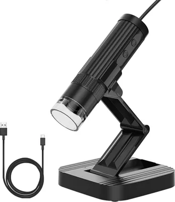 Produktbild von USB-Desktop-Mikroskop, Handheld-Digitalmikroskop fuer Erwachsene und Kinder, Muenzmikroskop, 50- bis 1000-fache Vergroesserung, Foto, 1080P-Video, integrierte LED-Fuelllichter mit verstellbarer Halterung fuer PC, Laptop, Android-Telefon