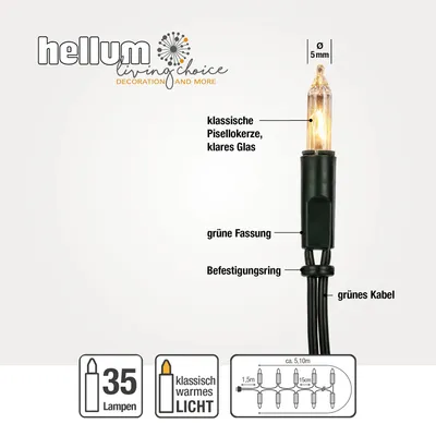 Obrázek produktu pro Hellum 833515, Zelená, 35 žárovek, 8,1 m