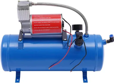 Zdjęcie produktu dla Kompresor powietrza do samochodu – kompresor 12 V DC – 23 A – zbiornik 6 l – 150 PSI – wąż 3,8 m – niebieski