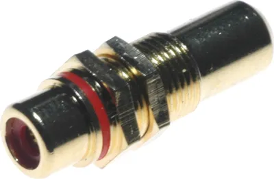 Produktbild von Lyndahl LKPA015 RCA Cinch Durchgangsdose für Frontplattenmontage, hartvergoldet Farbe: Rot