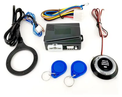 Image de Système de démarrage et d'arrêt du moteur sans clé pour voiture 12 V avec bouton-poussoir : démarrage et arrêt du moteur par bouton-poussoir, démarrage à distance du moteur